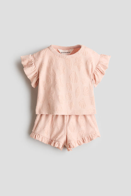2-piece frilled terry set