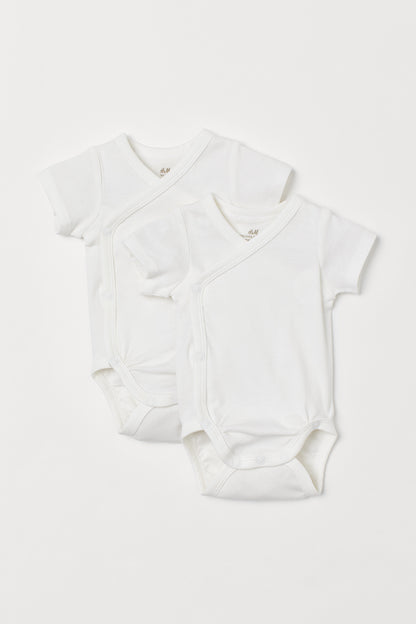 2-pack short-sleeved bodysuits - White 0 / 0-1 Months