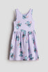 Printed cotton dress - Light Purple Lilo Stich / 1.5-2 Years