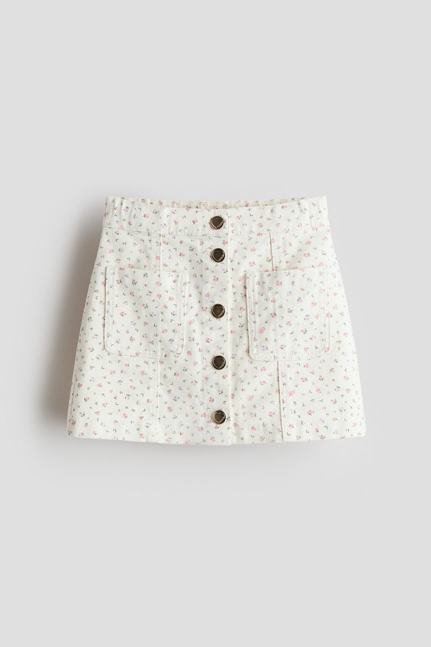 Cotton twill skirt - Cream Floral / 1.5-2 Years