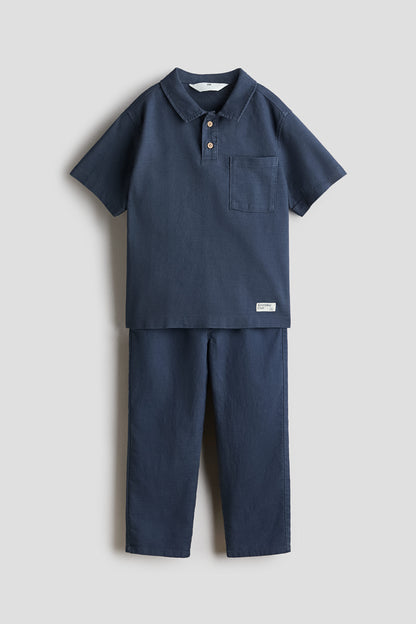 2-piece cotton set - Blue 0 / 1.5-2 Years