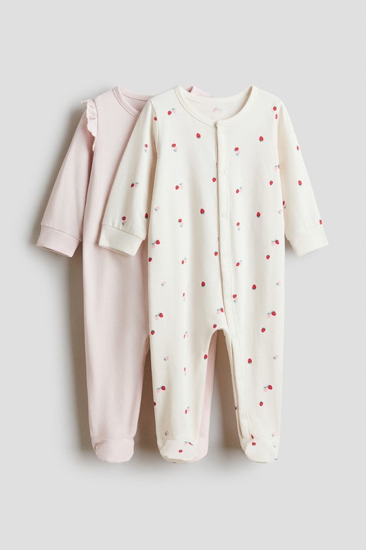2-pack cotton sleepsuits