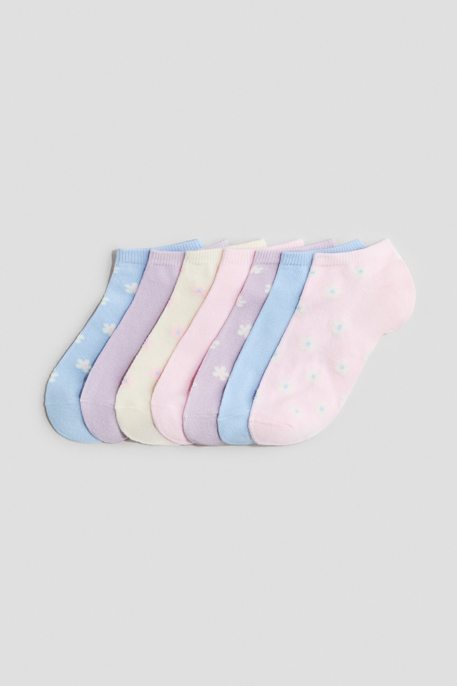 7-pack trainer socks - Light Blue Floral 1 / 1.5-3.5