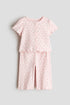 2-piece ribbed cotton set - Light Pink Cherries 0 / 12-18 Months