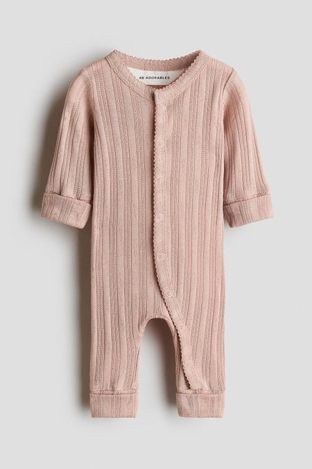 Cotton pointelle romper suit