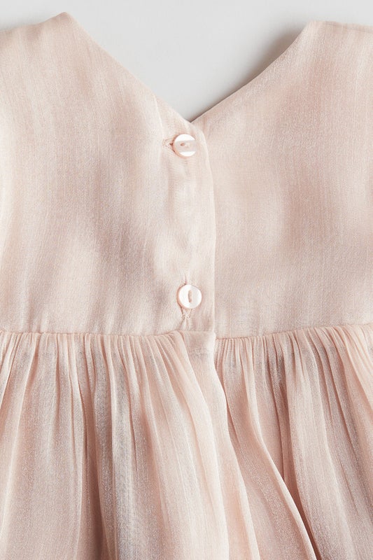 Bow-detail organza dress