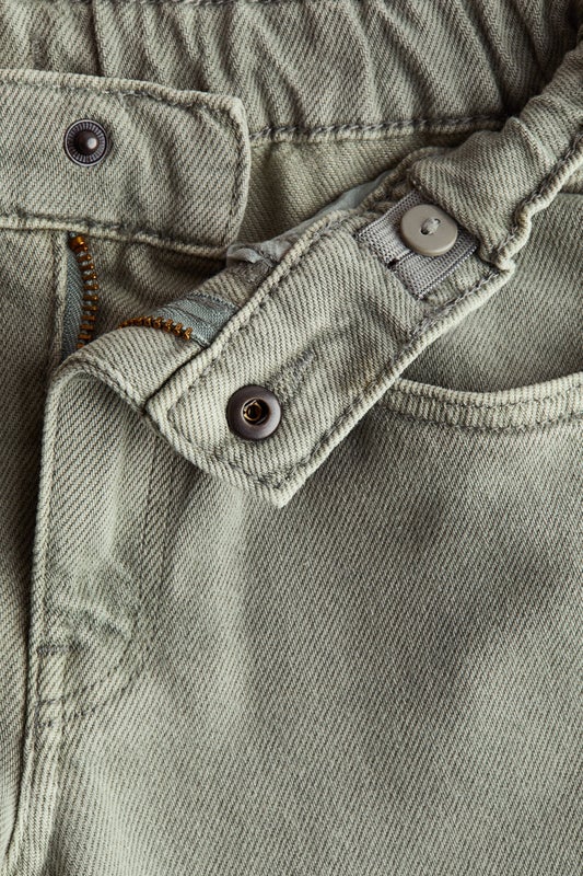 Tapered cotton-blend jeans