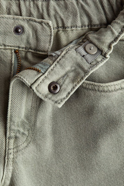 Tapered cotton-blend jeans