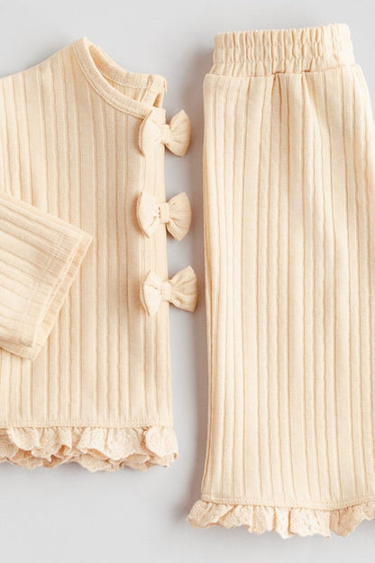 2-piece knitted bow-detail set