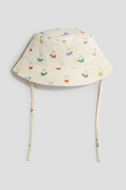 Embroidery-detail cotton bucket hat