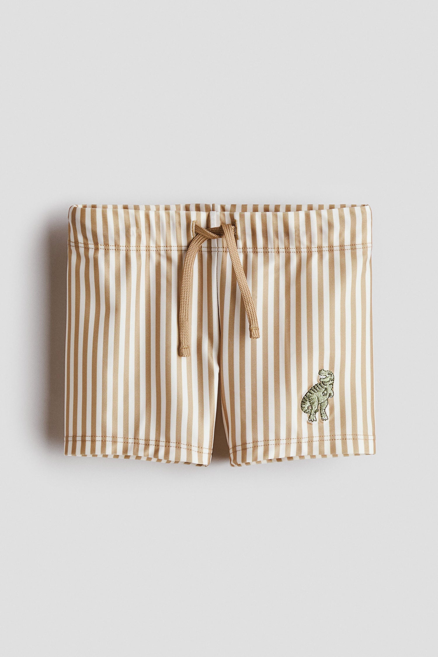 Embroidery-motif swimming trunks - Beige T Rex / 1.5-2 Years