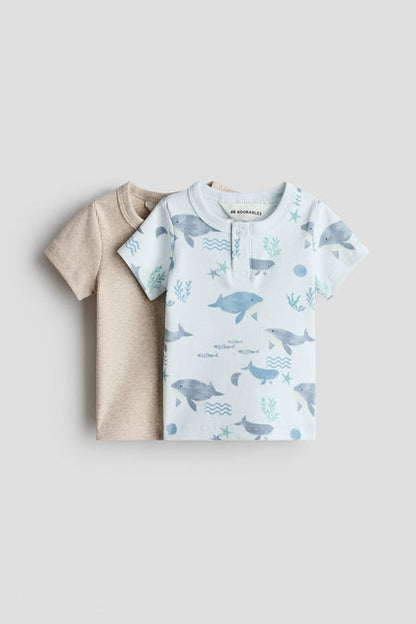 2-pack cotton Henley tops