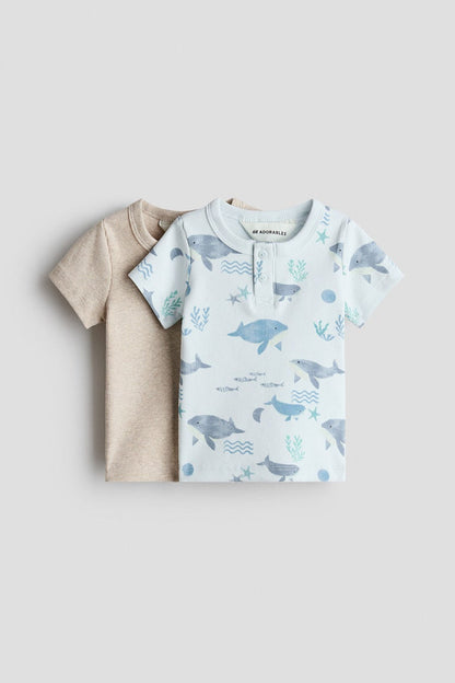 2-pack cotton Henley tops Image 1 of 2