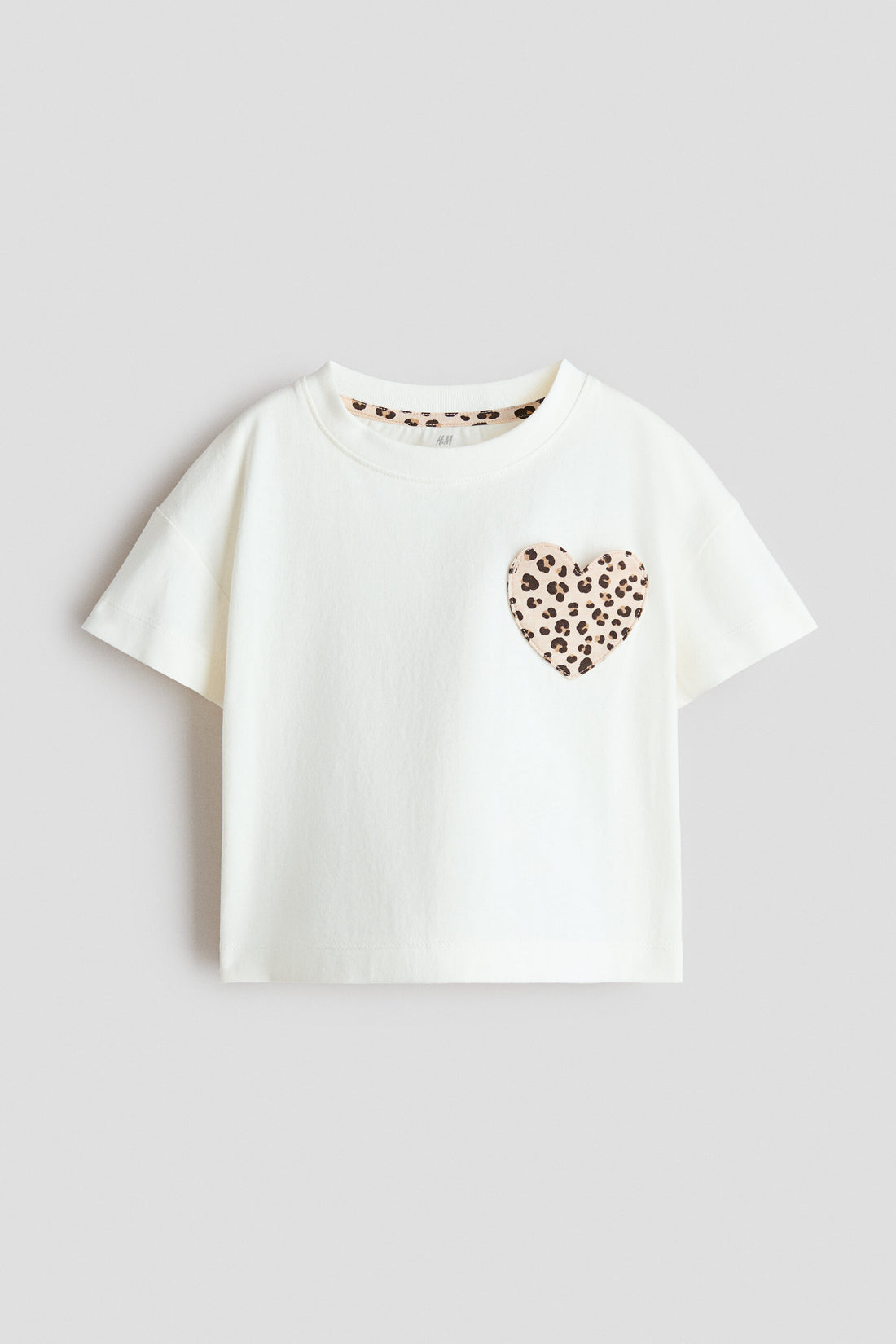 Motif-detail T-shirt - White Heart 0 / 4-6 Years
