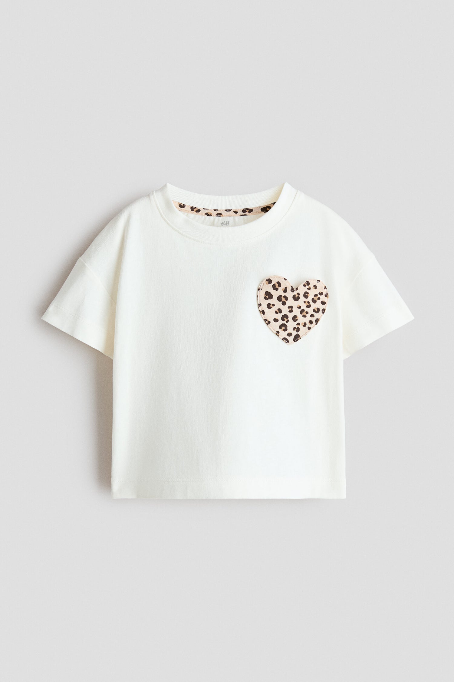 Motif-detail T-shirt - White Heart 0 / 4-6 Years