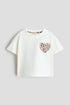 Motif-detail T-shirt - White Heart 0 / 4-6 Years