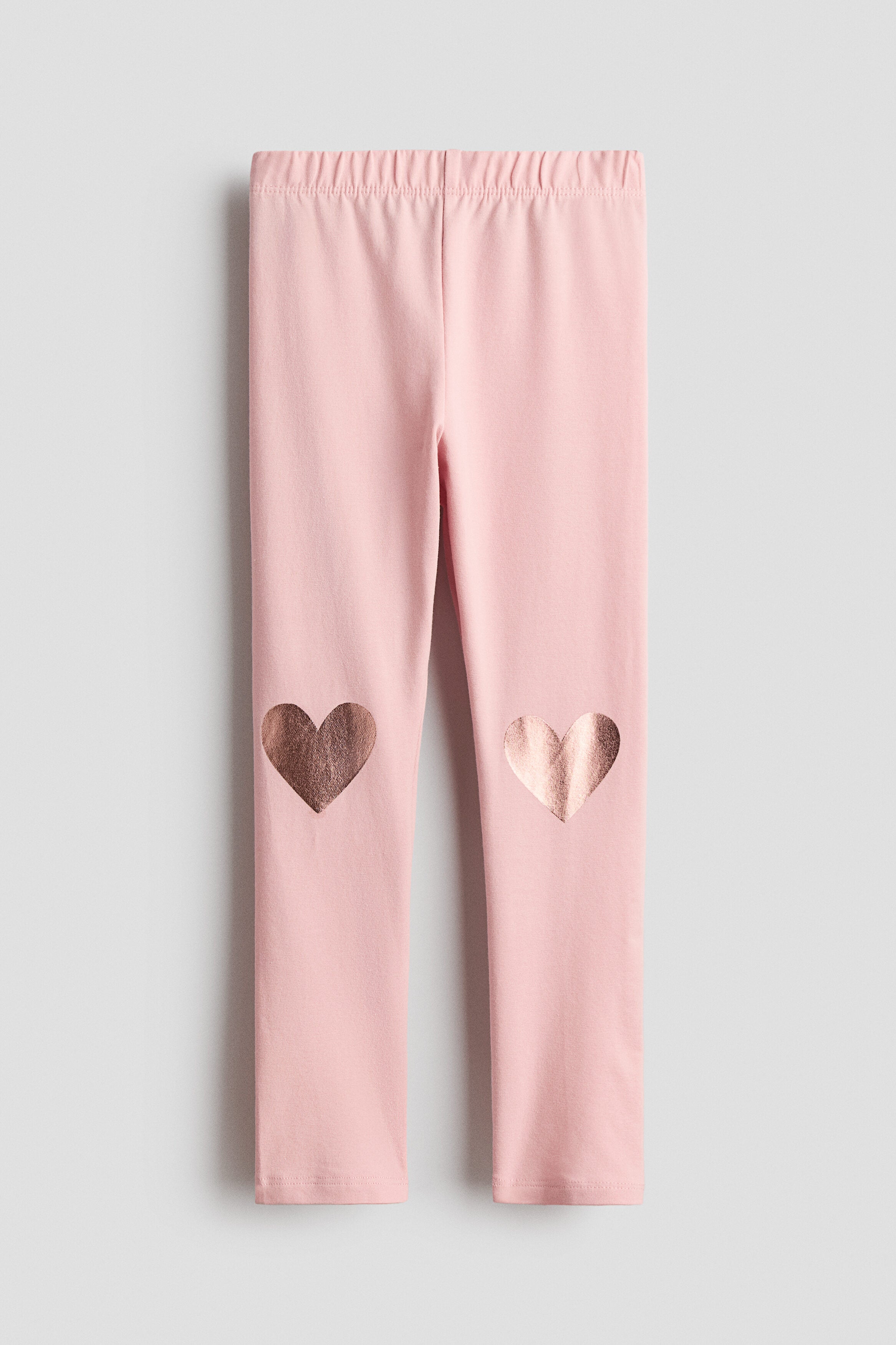 Printed jersey leggings - Light Pink Hearts / 1.5-2 Years