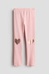 Printed jersey leggings - Light Pink Hearts / 1.5-2 Years