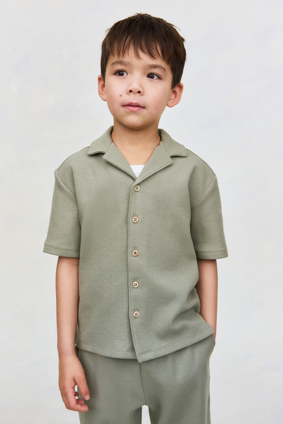 2-piece textured cotton set - Green / 9-10 Years
