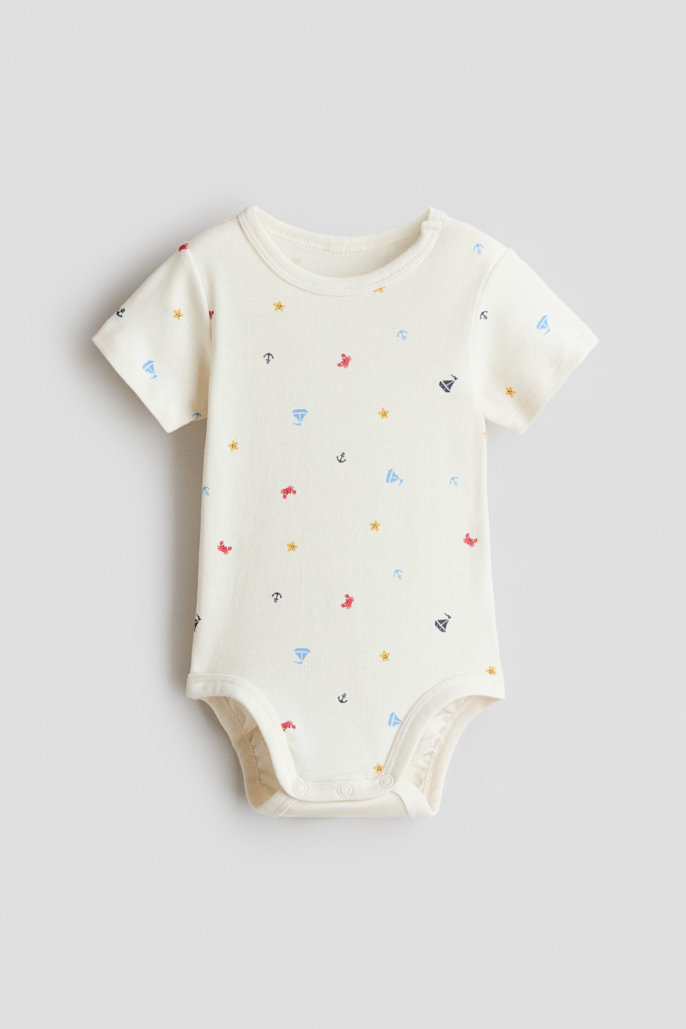 Printed bodysuit - Cream Sailing Boats / 4-6 Months