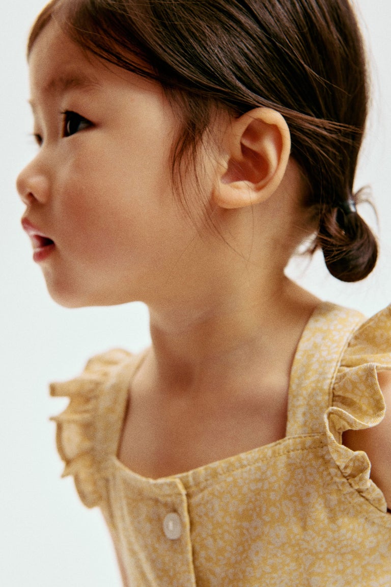 Flounce-trimmed cotton dress Image 3 of 5