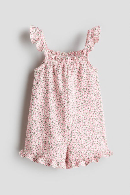 Sleeveless jersey romper suit
