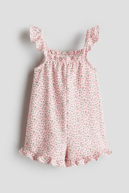 Sleeveless jersey romper suit