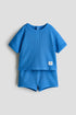 2-piece waffled cotton set - Blue / 1.5-2 Years
