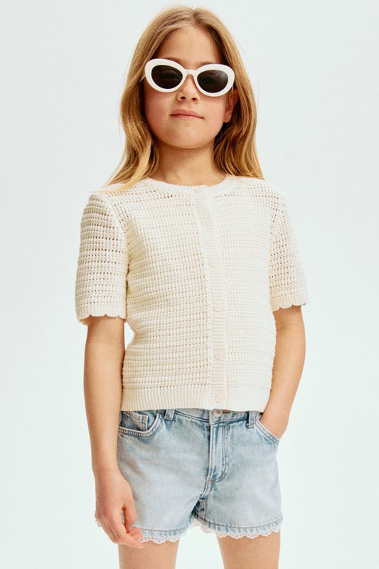 Textured-knit cardigan