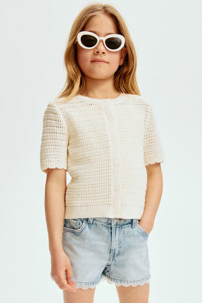 Textured-knit cardigan