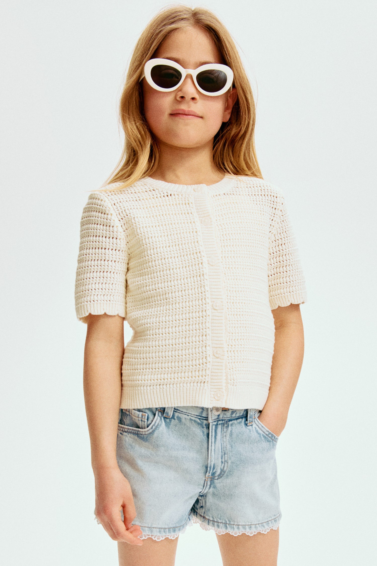 Textured-knit cardigan
