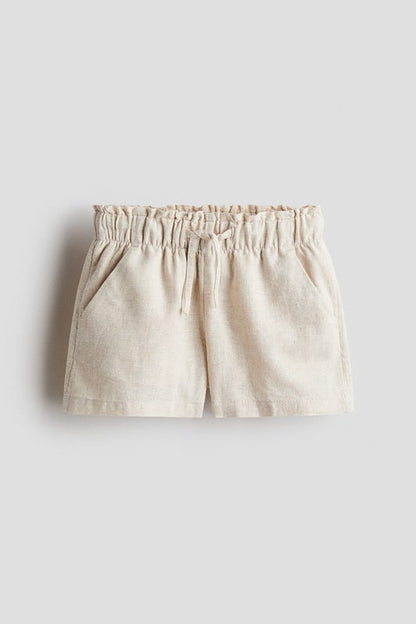 Linen-blend shorts
