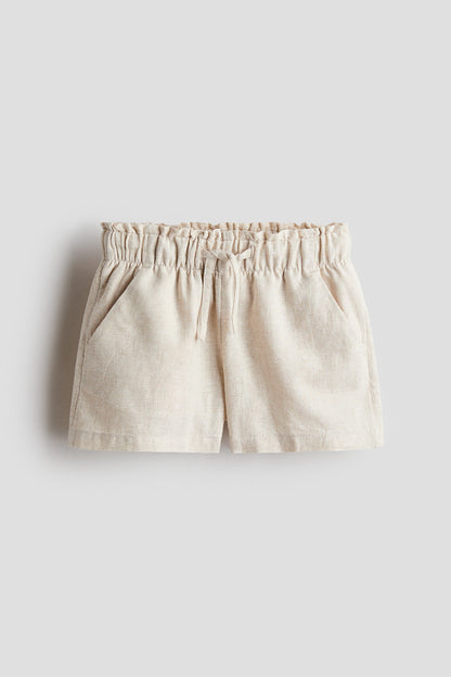 Linen-blend shorts - Light Beige 18 / 1.5-2 Years