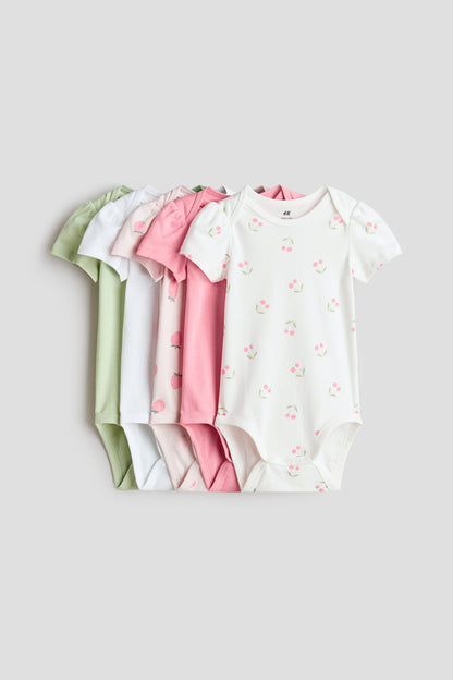 5-pack cotton bodysuits - 18M