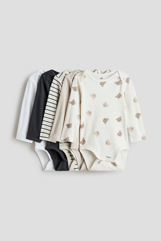 5-pack long-sleeved bodysuits