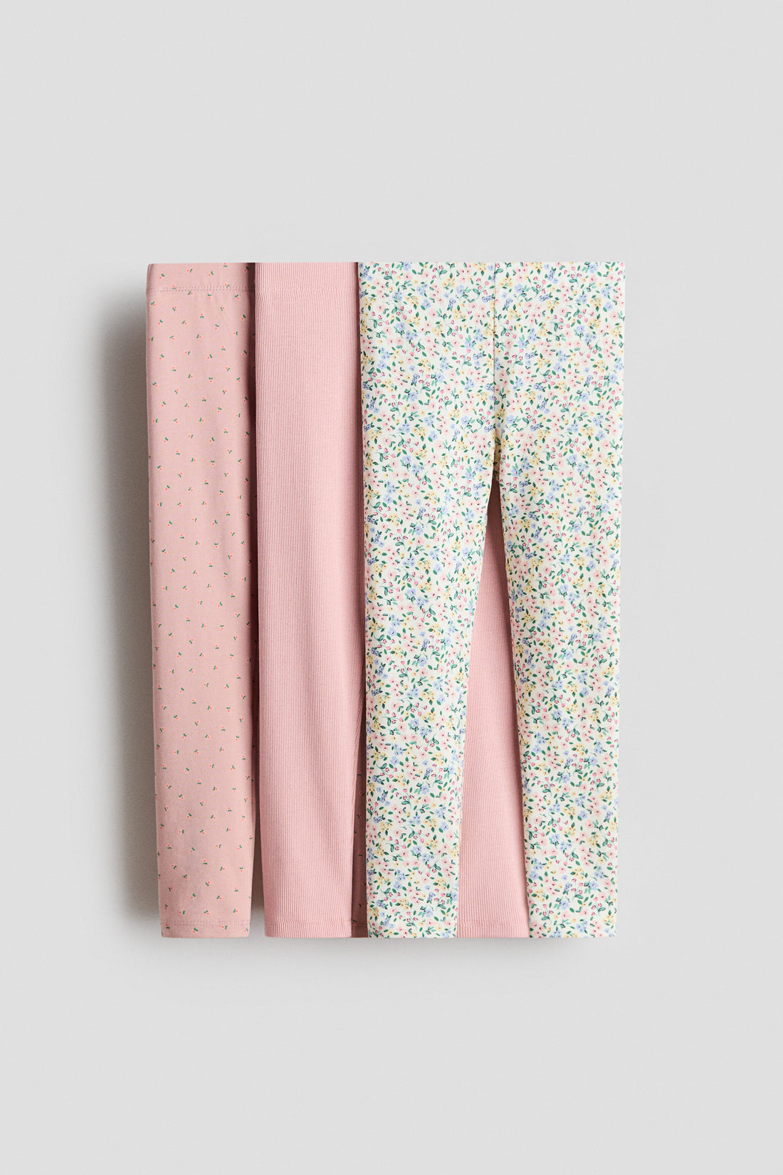 3-pack cotton leggings - Light Dusty Pink Floral 0 / 3-4 Years