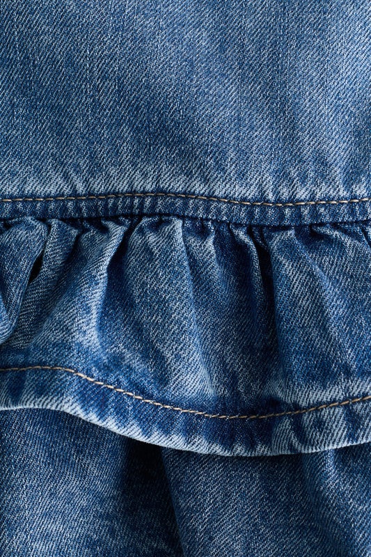 Bow-detail denim dress