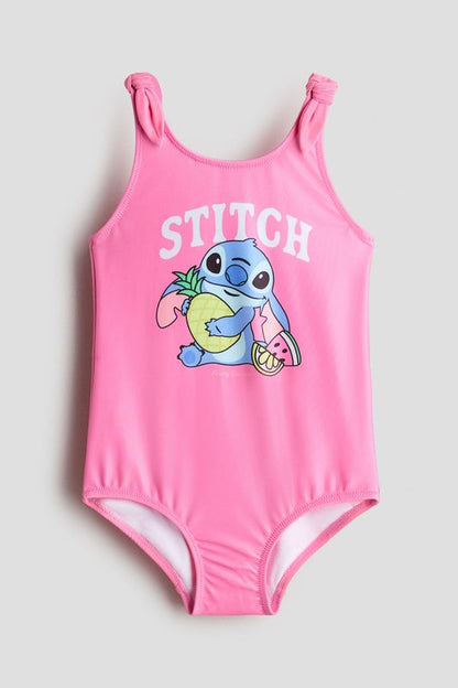 Printed knot-detail swimsuit