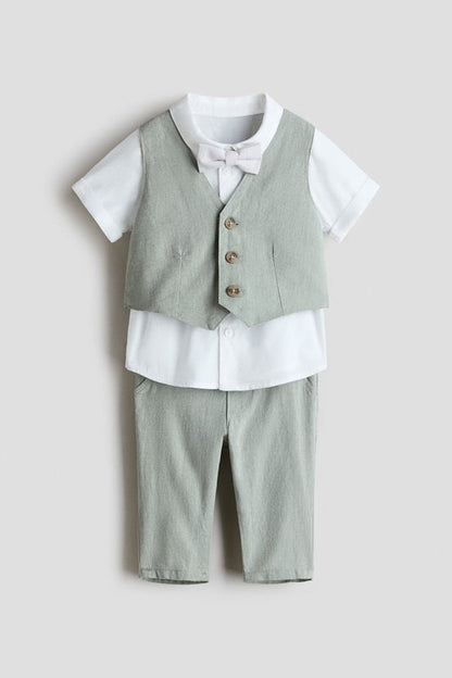 4-piece linen-blend dressy set