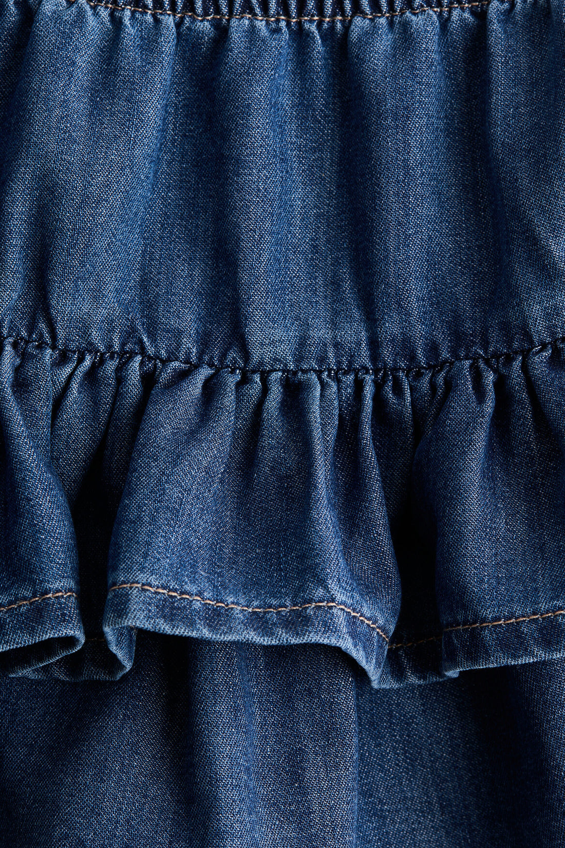 Tiered denim skirt