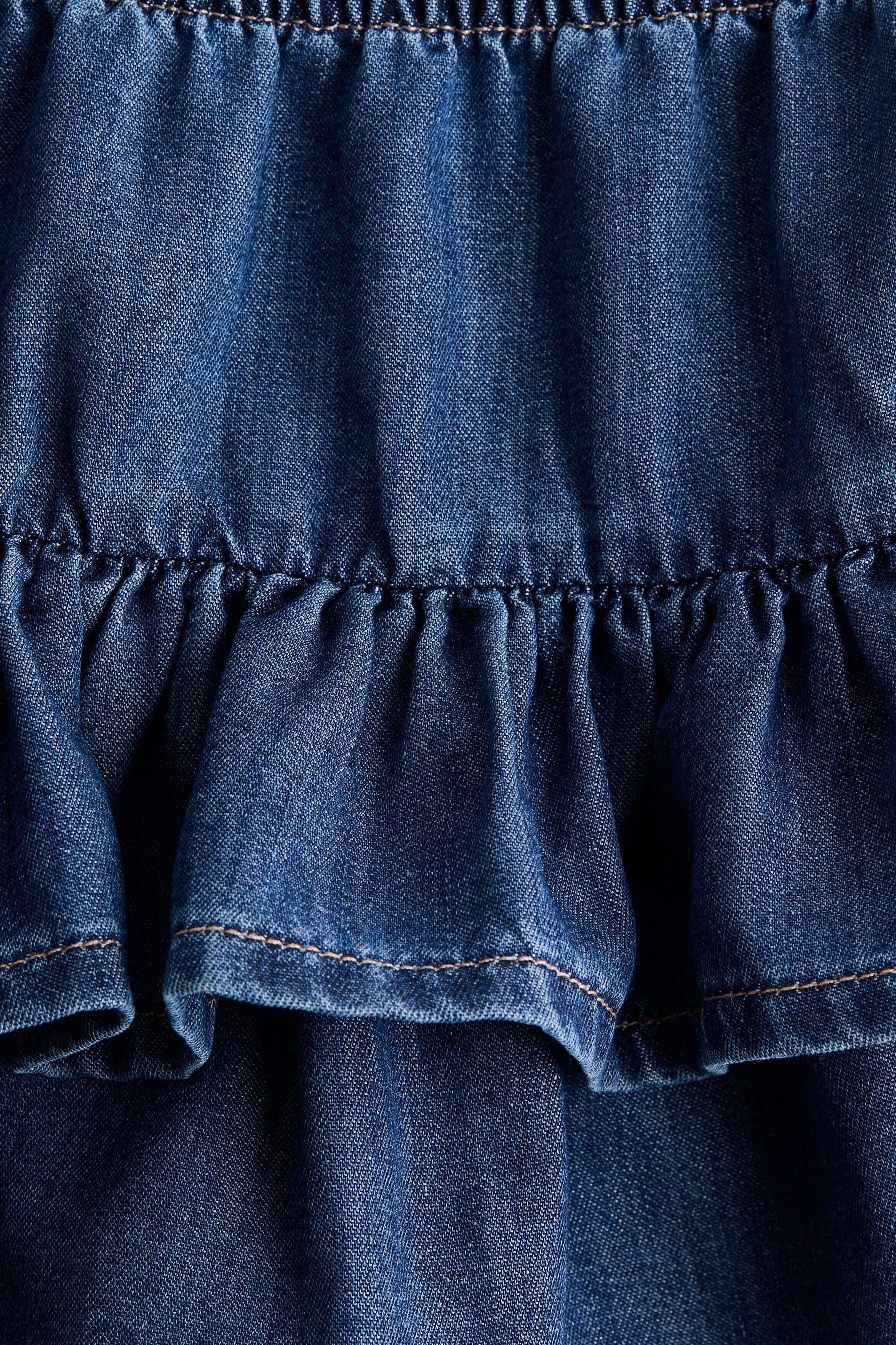 Tiered denim skirt