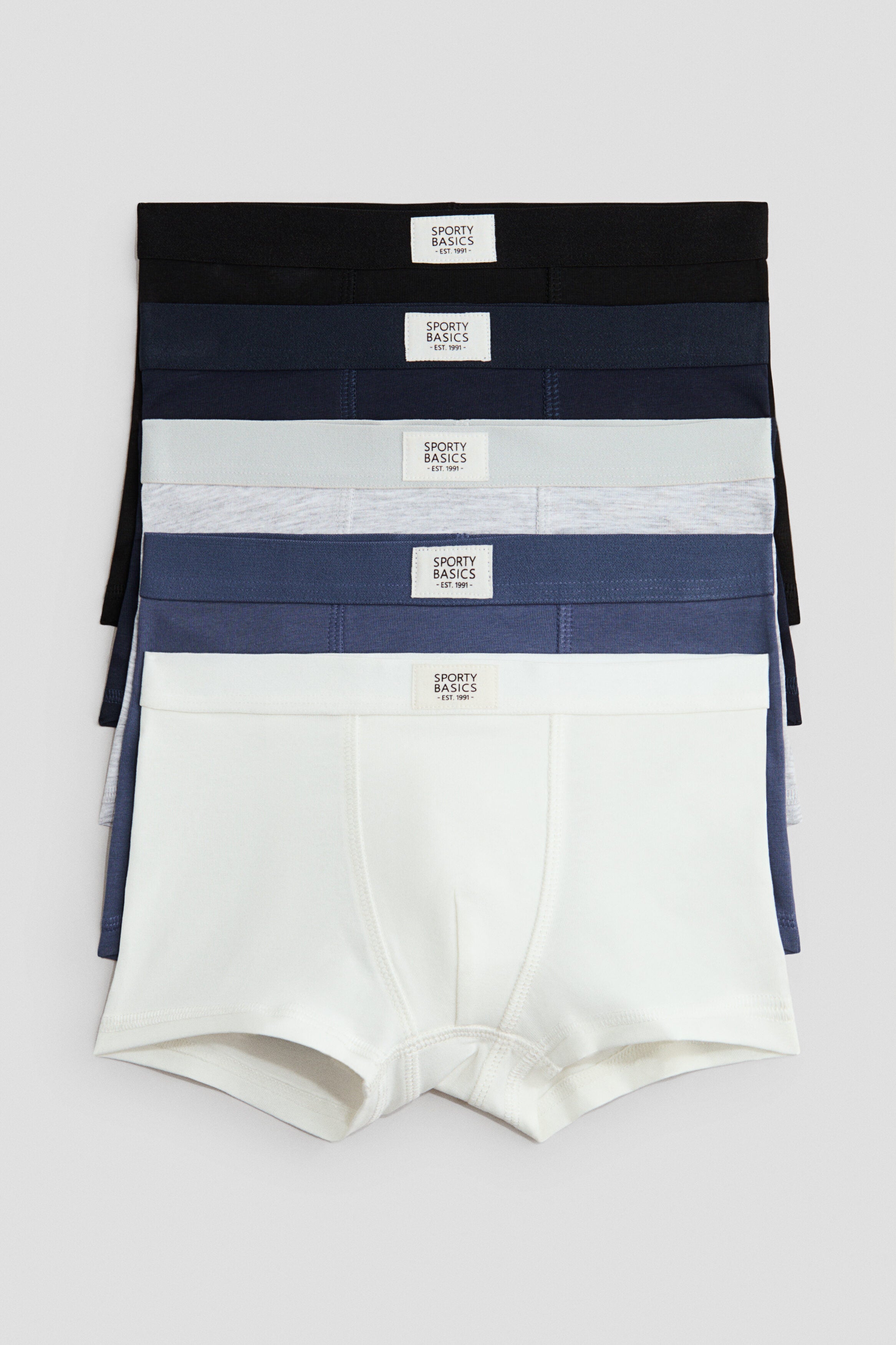 5-pack cotton trunks - Blue Dusty Blue / 1.5-2 Years