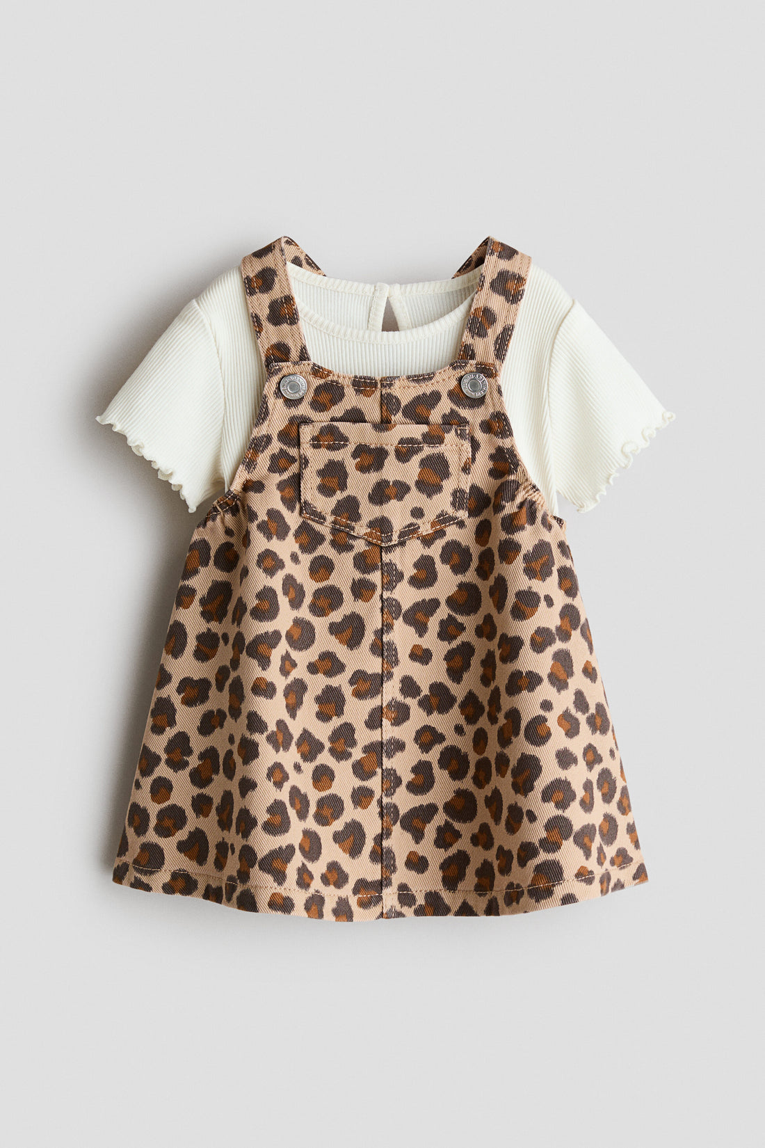 2-piece dungaree dress and top set - 12M