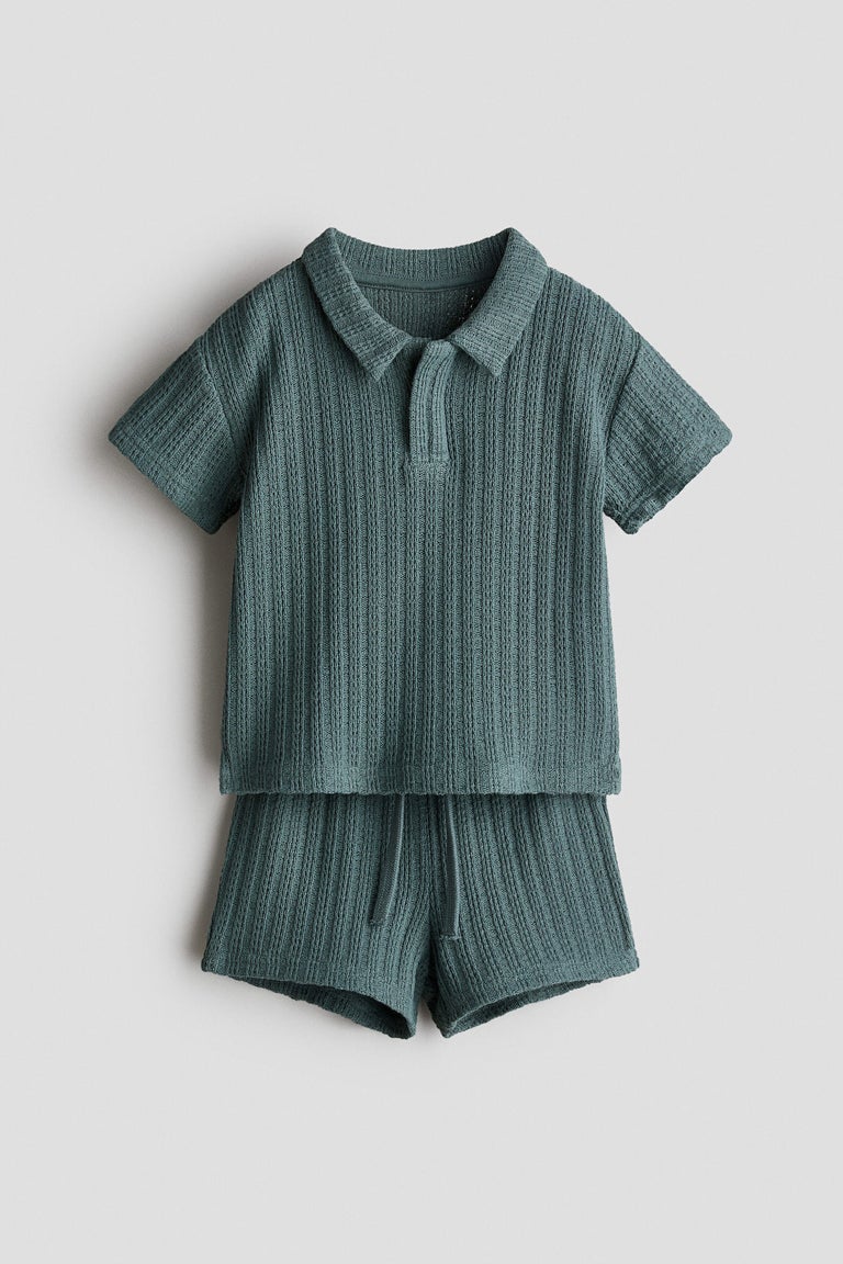 2-piece pointelle-knit set Image 1 of 3