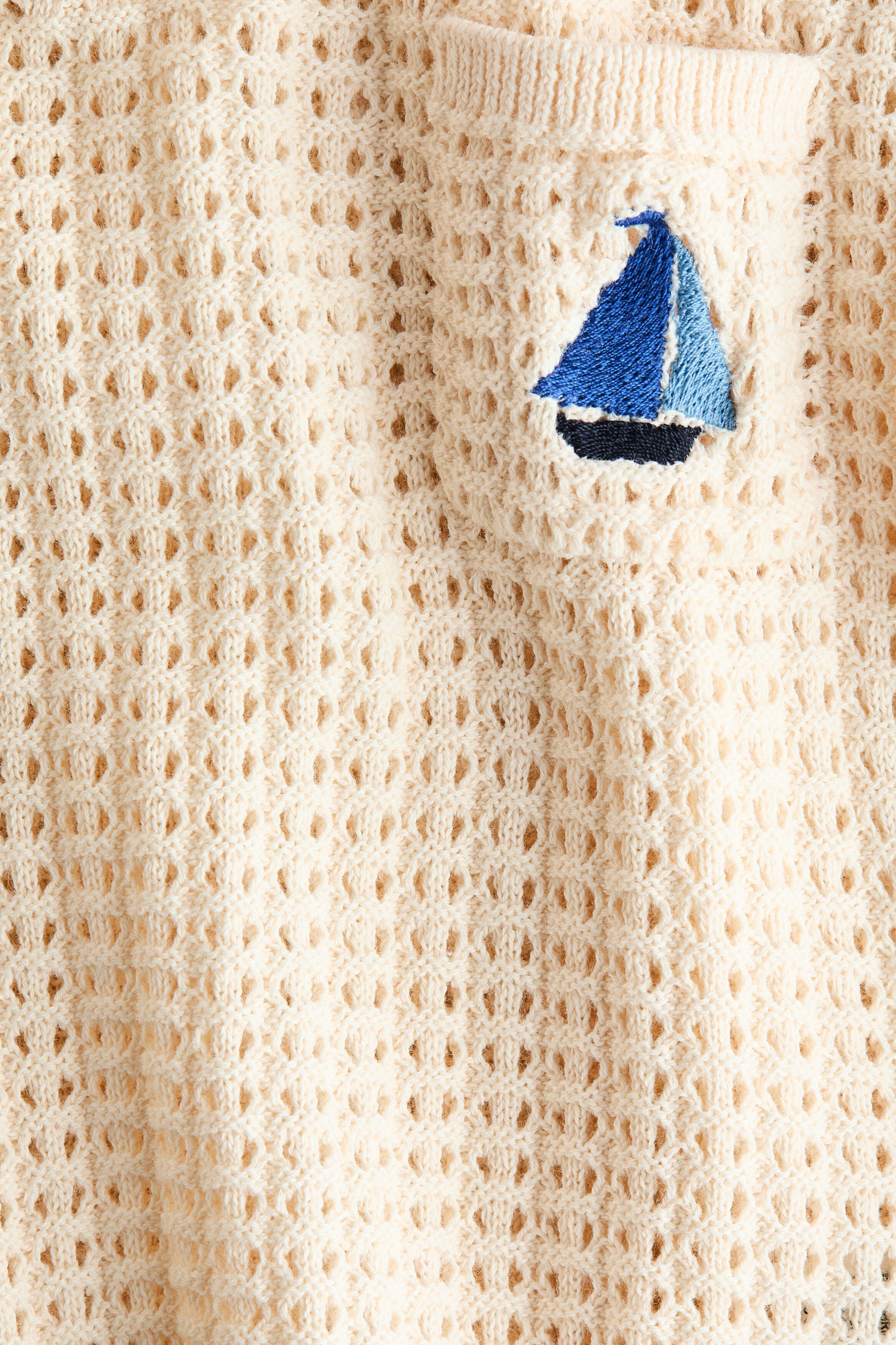 2-piece hole-knit cotton set