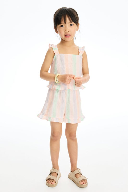 2-piece frill-trimmed cotton set