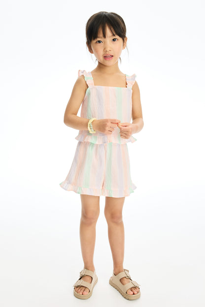 2-piece frill-trimmed cotton set