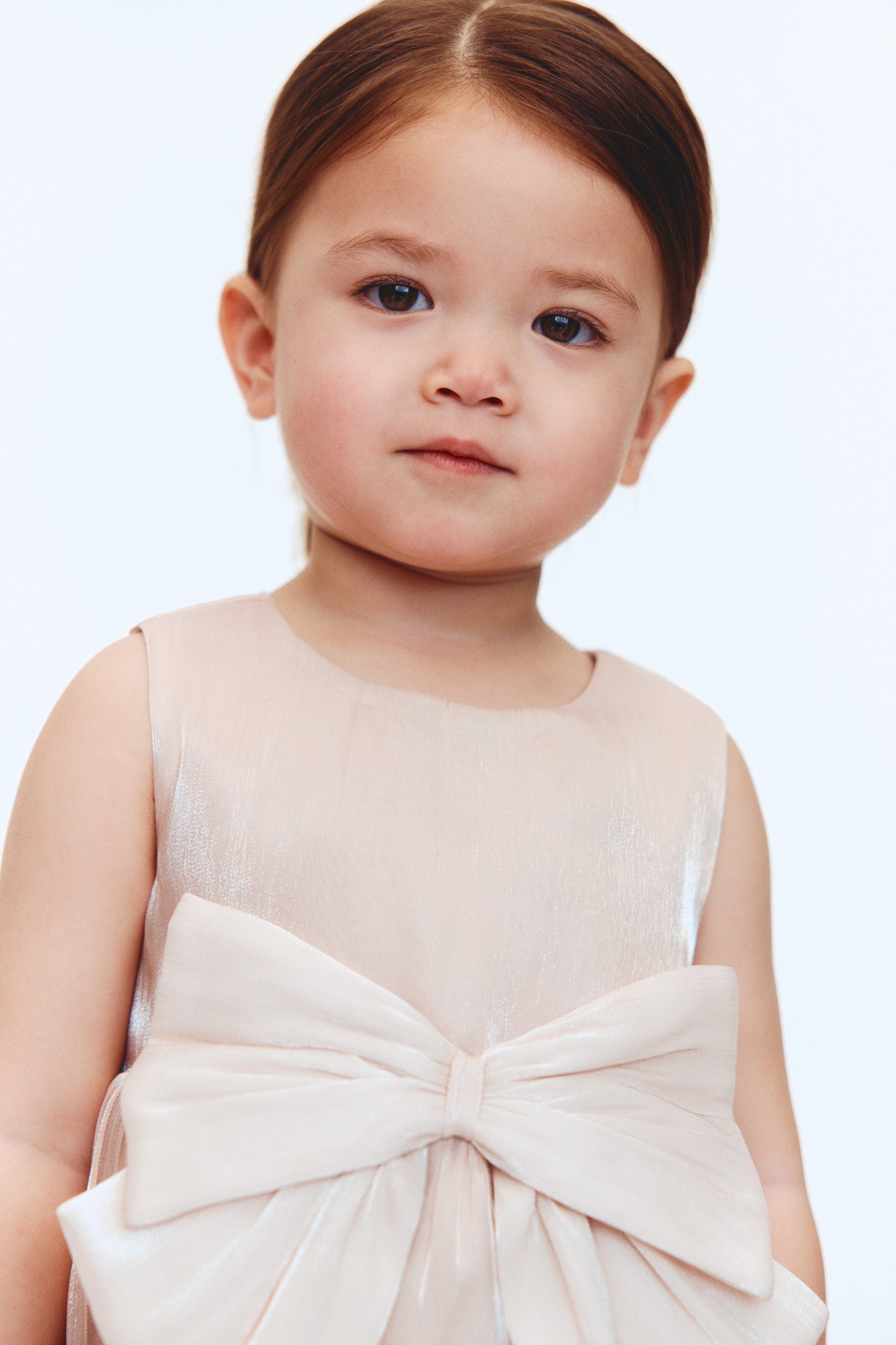 Bow-detail organza dress