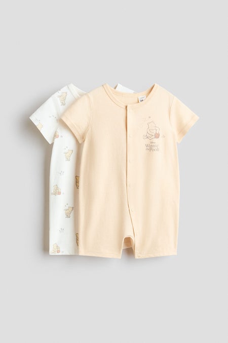 2-pack printed cotton sleepsuits