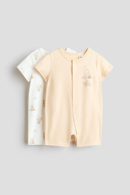 2-pack printed cotton sleepsuits